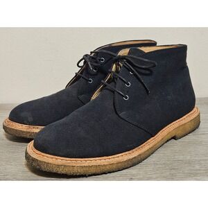 A.P.C. Men's Size 8 US‎ Madame Paris Chukka Boots Canvas Lace Up Dark Navy Blue